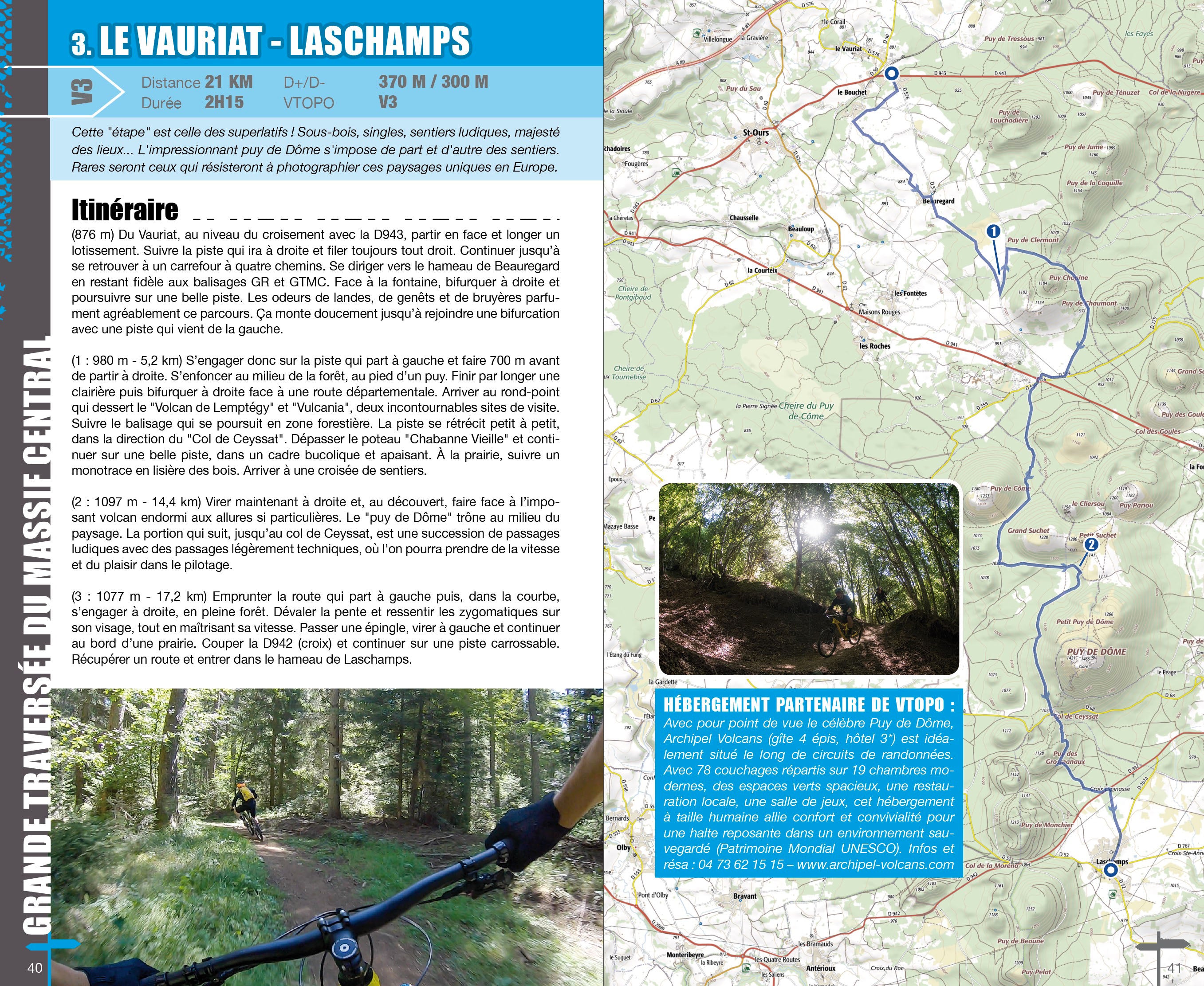 VTOPO VTT Itinérance Grande Traversée du Massif Central - Tome 2