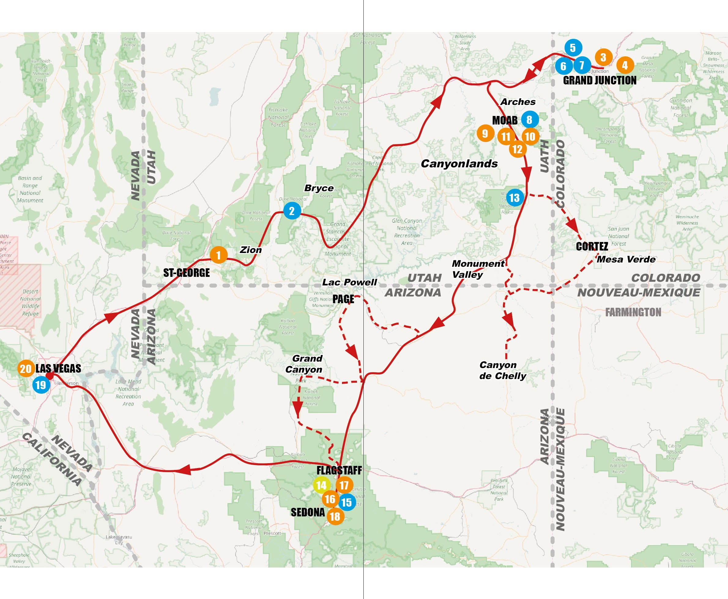 VTOPO VTT Trip Ouest Américain